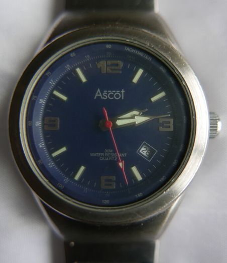 Ascot Water Resistant  30 M Men Quartz Watch New Battery