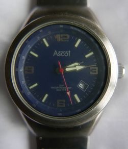 Ascot Water Resistant  30 M Men Quartz Watch New Battery