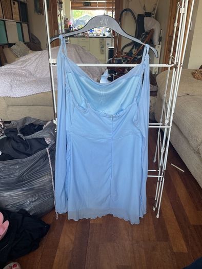 Light blue gorgeous dress with detached sleeves medium