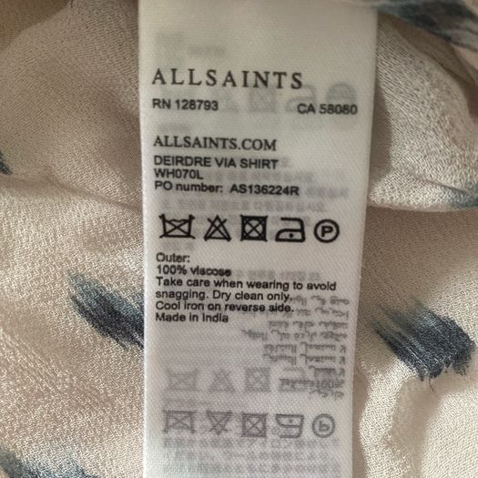 Allsaints Deirdre Via Shirt UK 8