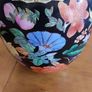 Vintage Black Porcelain Chinese Famille Rose Jar Urn Image 5
