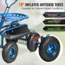 Garden Cart Rolling Workseat with Wheels, Gardening Stool for Planting, 360 Degree Swivel Seat, Wagon Scooter with Steering Handle Image 4