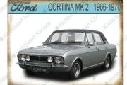 Ford Cortina mk 2 classic car tin metal sign