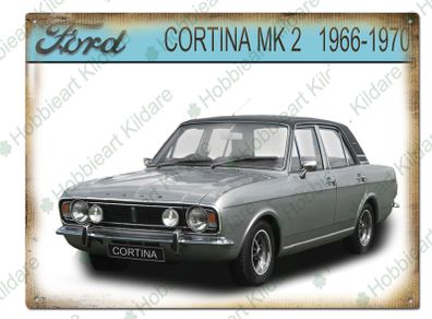 Ford Cortina mk 2 classic car tin metal sign