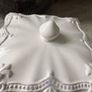 New French inspired ceramic lidded storage box in antique white. Image 10