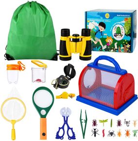 Binoculars for Kids 27 Pcs Outdoor Explorer Toys Spy Kit with Magnifying Glass Bug
