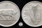 [#436] - Ireland 1968 | Irish 1s | One Shilling | Bull | KM.14a | UNC