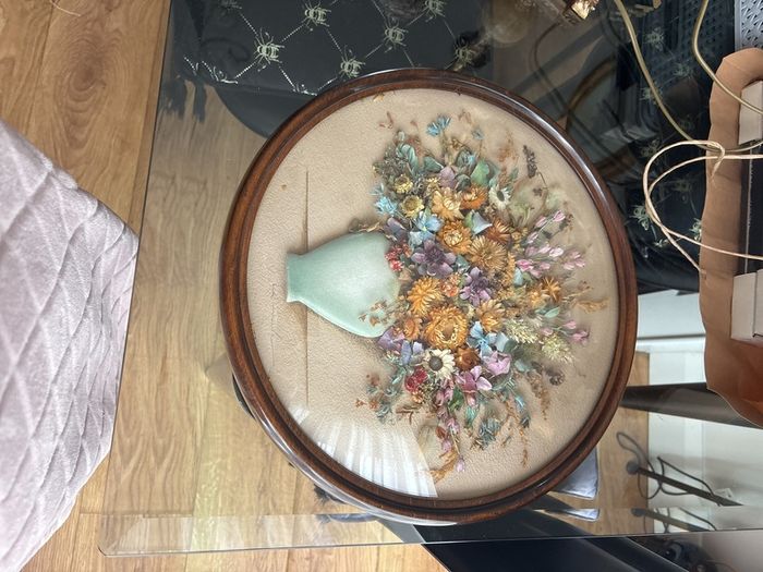 Antique /vintage pot pourri framed