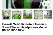 Garrett Metal Detectors Treasure Sound Stereo Headphones Model PN 1612500 NEW