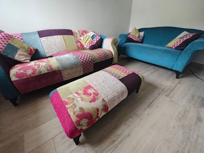 3 + 2 Seater Sofa with Matching Pouffe