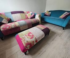 3 + 2 Seater Sofa with Matching Pouffe