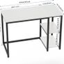 Computer Desk with 2-Tier Shelves 100cm Small Home Office Large Storage Space Sturdy Modern Gaming for Bedroom Study Writing Laptop Table White Image 2