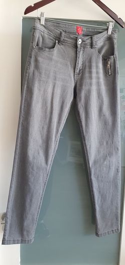 Miss by Captain Tortue grey skinny with zip detail Sz 38 (10-12UK) - Rrp 89 (New)