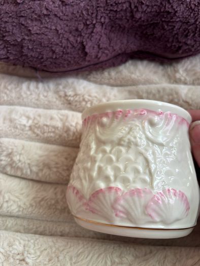 Vintage Belleek Ireland Porcelain Bedside Carafe & Tumbler Nite Set - Pristine!