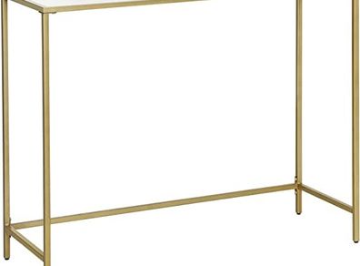 Console table tempered glass side table, console  modern coffee table, stable, easy construction, adjustable feet, living room,