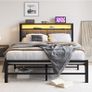 Double Bed Frame with Storage and LED Lights Image 10