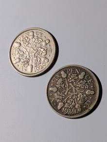 Silver sixpence 1929 1930