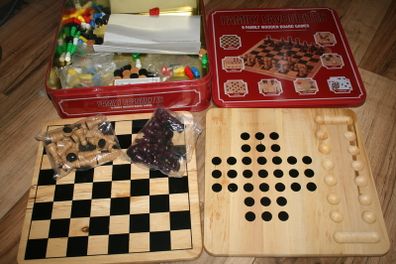 9 Family Wooden Board Games