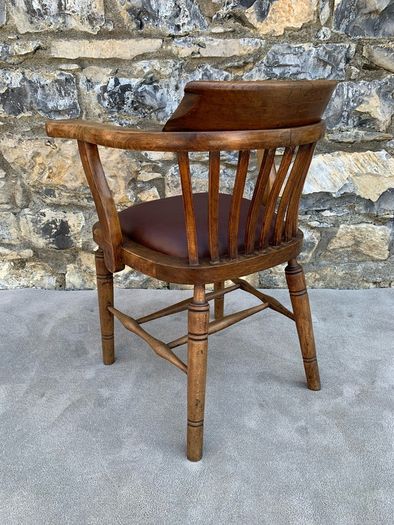 Edwardian Oak Captains Chair.