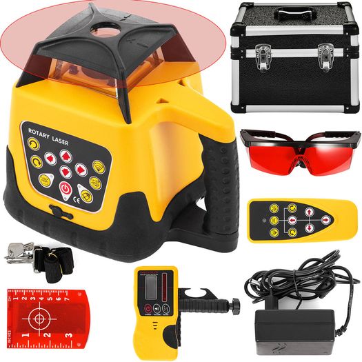 Self-Leveling 500m Vertical Horizontal Scanning Measurement Construction Tool Tripod and Staff Kit, fit for Auto Levels Rotary Laser Level