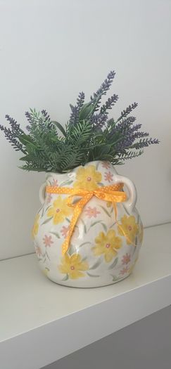 Beautiful Ceramic Vase & 2 Ceramic Candle Holders.