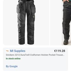 Snickers 3212 Duratwill Craftsmen Holster Pocket Trousers