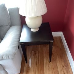 Mahogany lamp tables & porcelain lamps