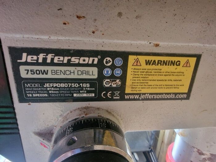 Jefferson 750W Pillar Drill
