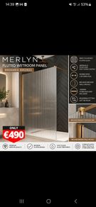 Merlyn 800 brushed bronze flutted glass