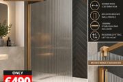 Merlyn 800 brushed bronze flutted glass