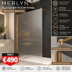 Merlyn 800 brushed bronze flutted glass