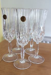 5 Opera by Royal Crystal Rock - 24% Lead Crystal Vintage Champagne Glasses