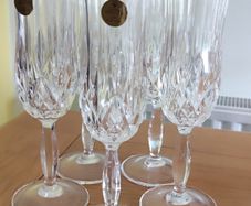 5 Opera by Royal Crystal Rock - 24% Lead Crystal Vintage Champagne Glasses