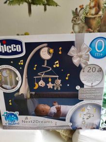 Chicco Next2Dreams Baby Mobile with Music Box, 3-in-1, Sound Effects, Night Light Projector, Classical Music, 0+ Months, Beige