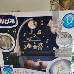 Chicco Next2Dreams Baby Mobile with Music Box, 3-in-1, Sound Effects, Night Light Projector, Classical Music, 0+ Months, Beige