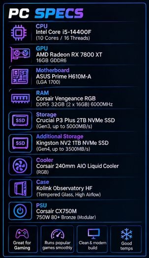 High End Gaming Pc Custom Built