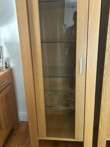 solid oak display cabinet/storage
