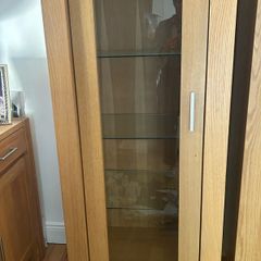 solid oak display cabinet/storage