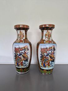 A Pair of Large  Ceramic  Vases