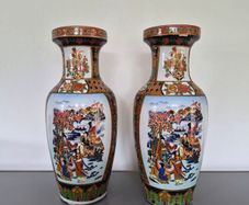 A Pair of Large  Ceramic  Vases