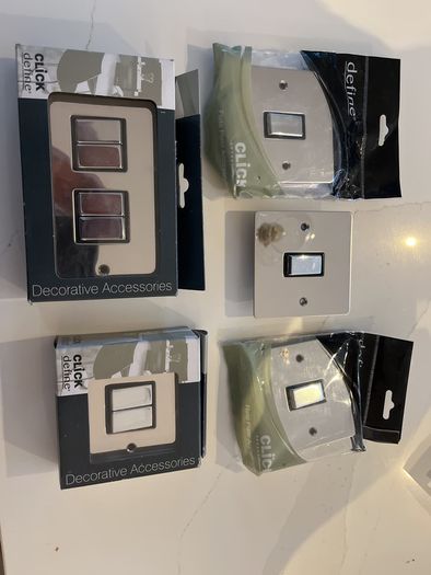 polished chrome sockets and switches