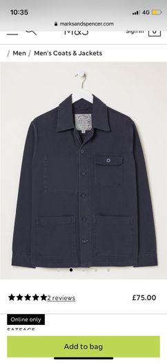 Men's marks and Spencer navy utility jacket size medium