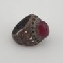 Ancient Brass Red CZ Ring  Rustic Collectible Jewellery Image 2
