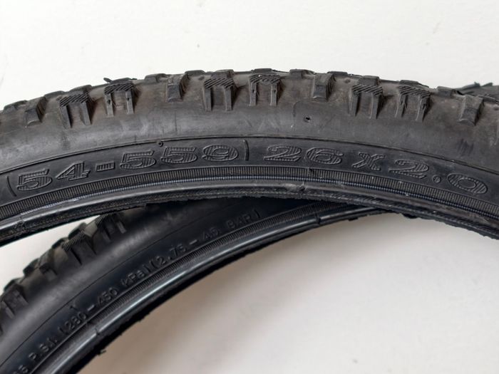Pair of Bike Bicycle Tires Tyres 26" Inches 26x2.0 (54-559) + 1 Inner Tube