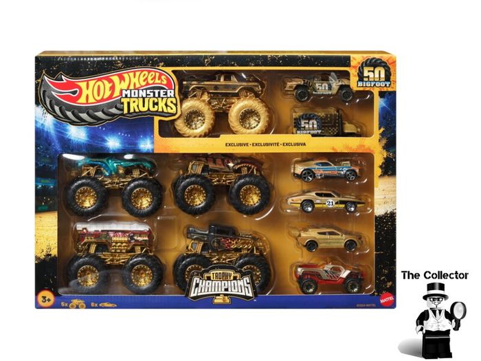 Hot Wheels 50th Anniversary Of Bigfoot 1:64 Monster Trucks Diecast Cars Trophy Champions Collection 11 Pack Brand New Sealed