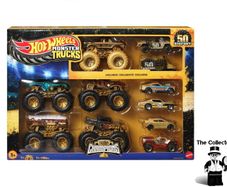 Hot Wheels 50th Anniversary Of Bigfoot 1:64 Monster Trucks Diecast Cars Trophy Champions Collection 11 Pack Brand New Sealed