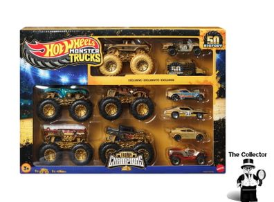Hot Wheels 50th Anniversary Of Bigfoot 1:64 Monster Trucks Diecast Cars Trophy Champions Collection 11 Pack Brand New Sealed