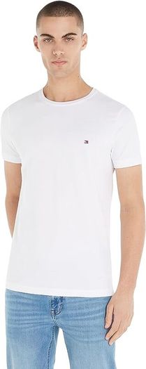 Tommy Hilfiger Men's T-Shirt Short Sleeve Core Stretch Slim Fit MW0MW27539, White 2XL