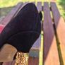 Di Sandro by Bruno Magli Black Suede Pumps with Gold Nugget Heels, EU36.5 , UK3.5, AV Image 9