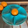 Confetti Serving Dish Teal Green by  Aluminia Royal Copenhagen Denmark 1950s Image 6